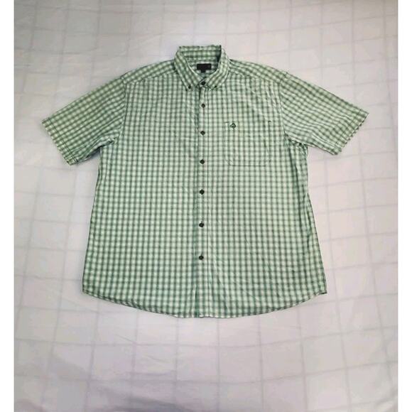 Wolverine Size XL Button Down Shirt Mens Green Cotton Blend Short Sleeve Ca13 - Picture 1 of 5